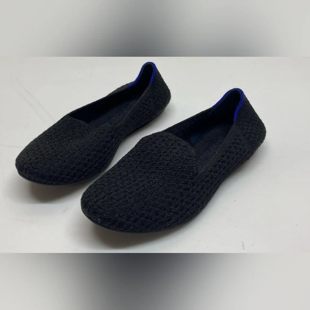Rothy’s The Loafer Black Honeycomb Black Woven Flats Women Size W5.5_2